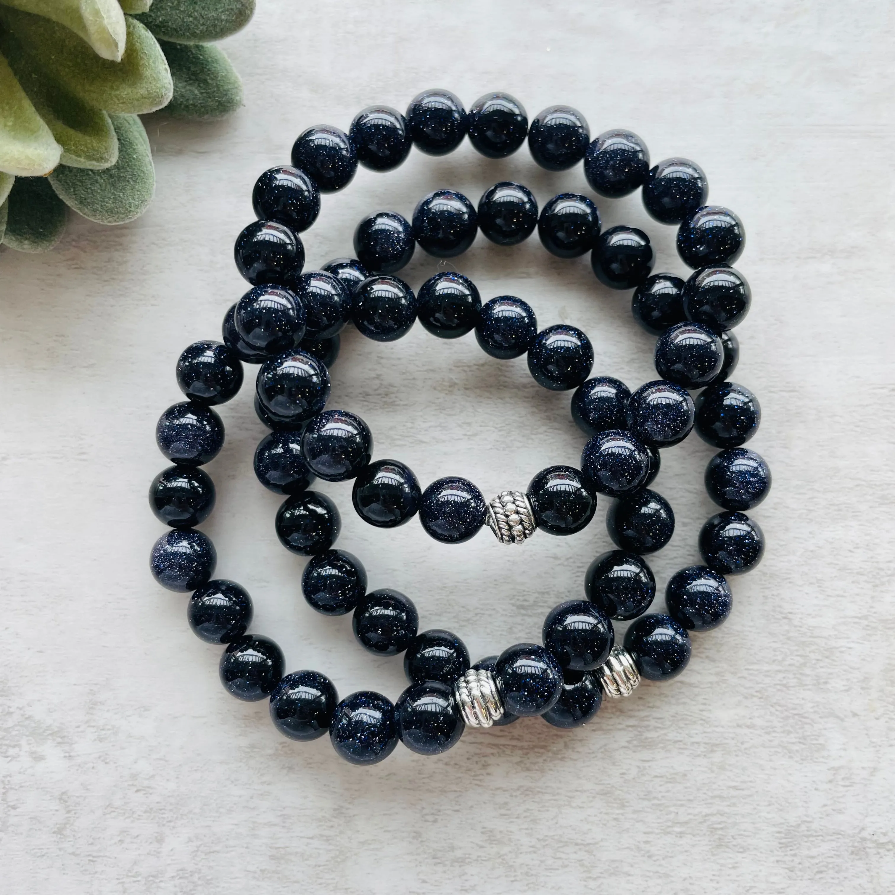 Stone Stacker Bracelet / Blue Sandstone