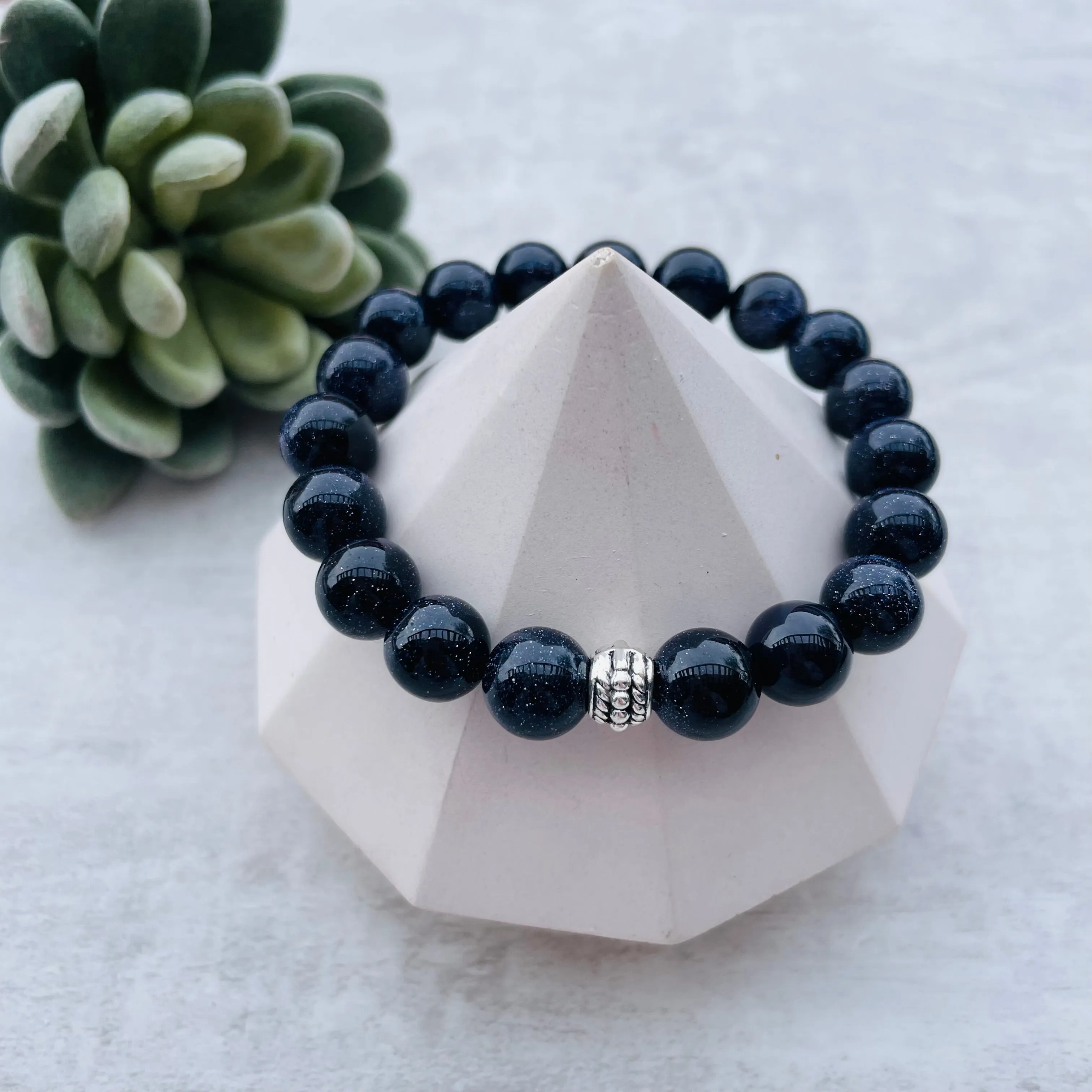 Stone Stacker Bracelet / Blue Sandstone