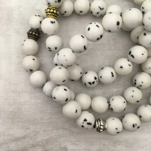 Stone Stacker Bracelet / Dalmatian
