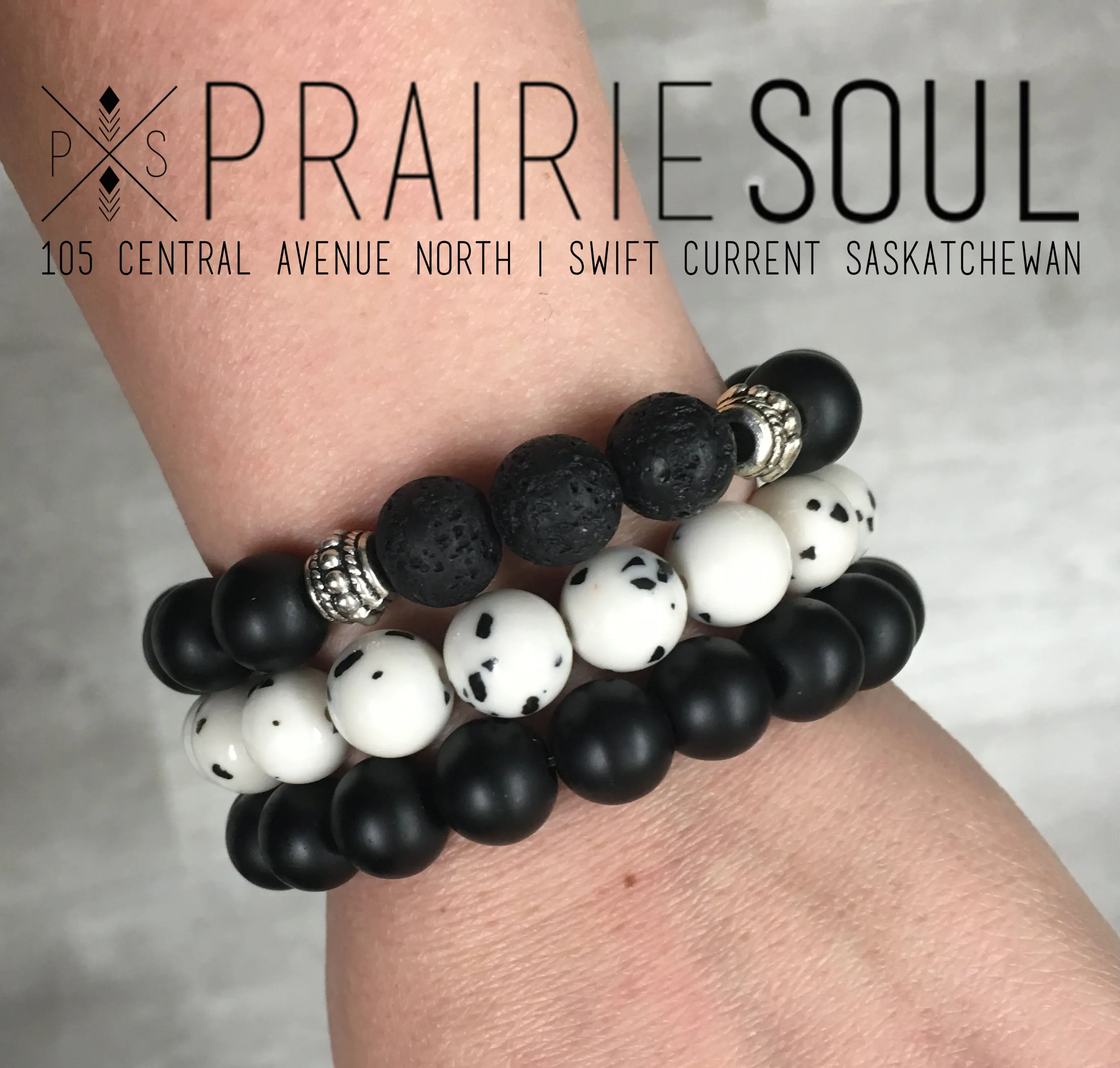 Stone Stacker Bracelet / Dalmatian