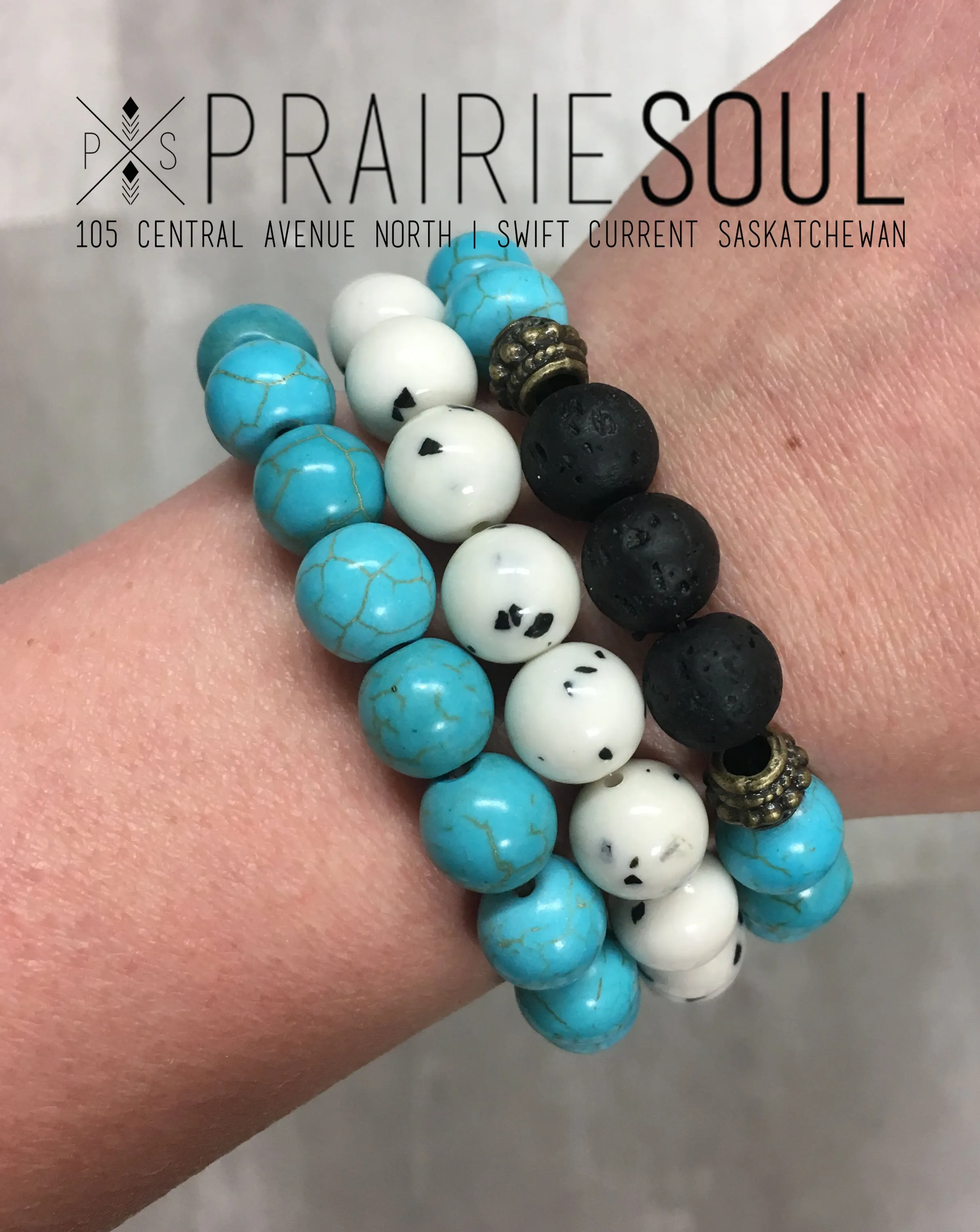 Stone Stacker Bracelet / Dalmatian