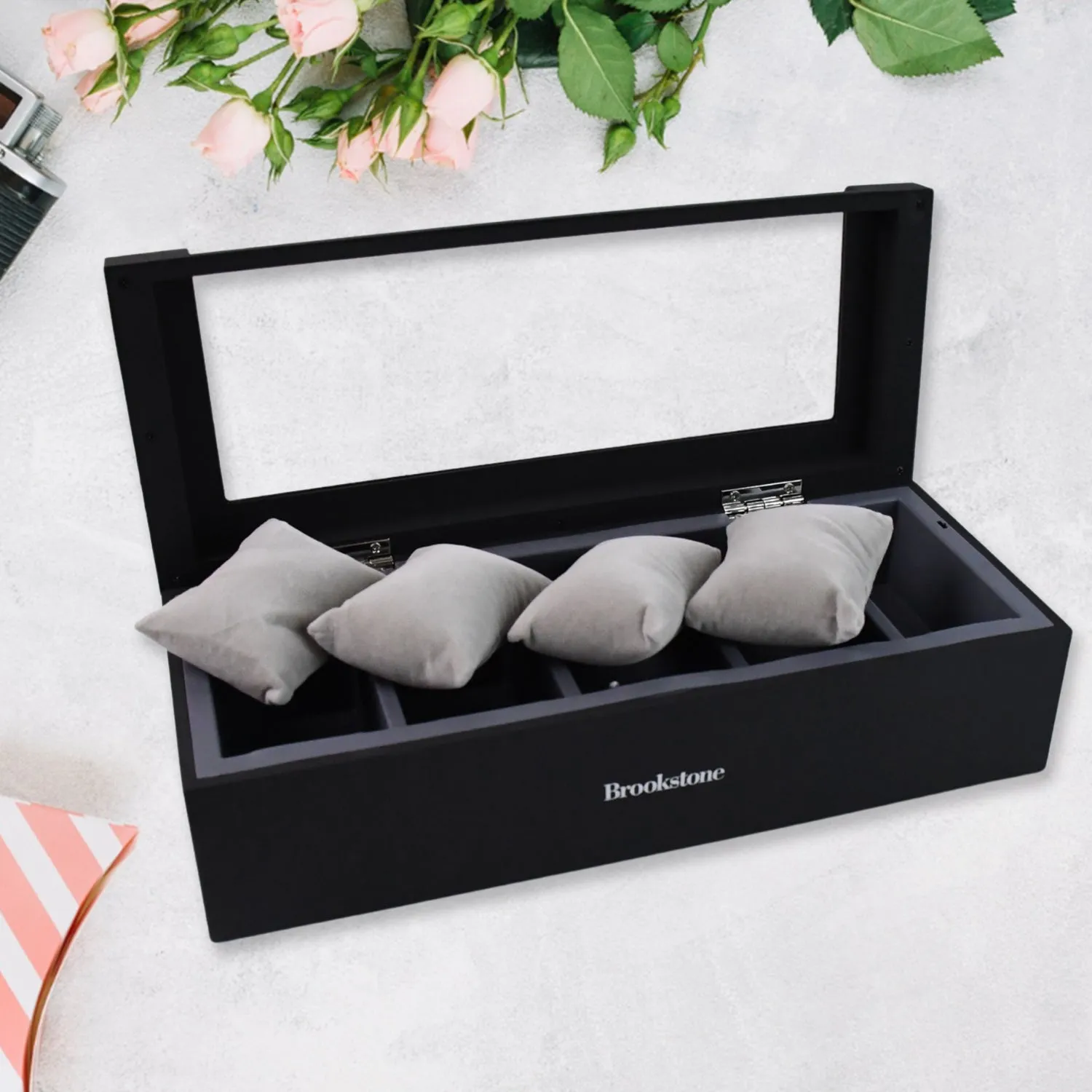 Style Fresh and Simple Girl Earrings Plate Jewellery Box Earrings Ring Multi-function Jewellery Storage Box