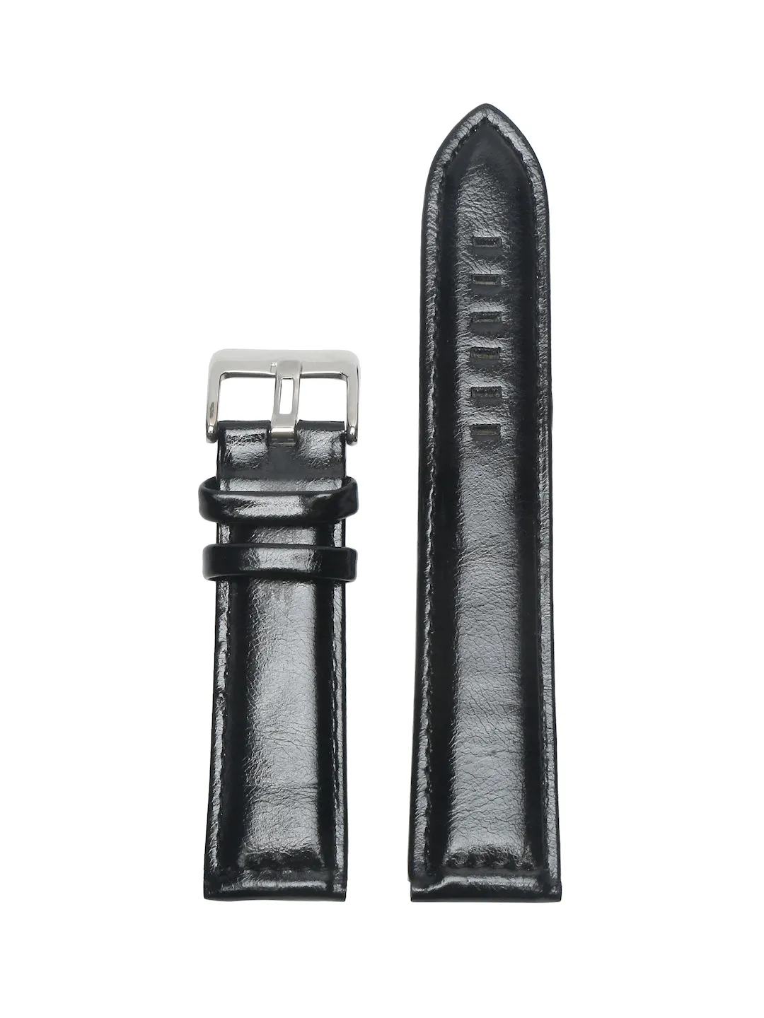 Teakwood black leather casual 22 MM watch strap