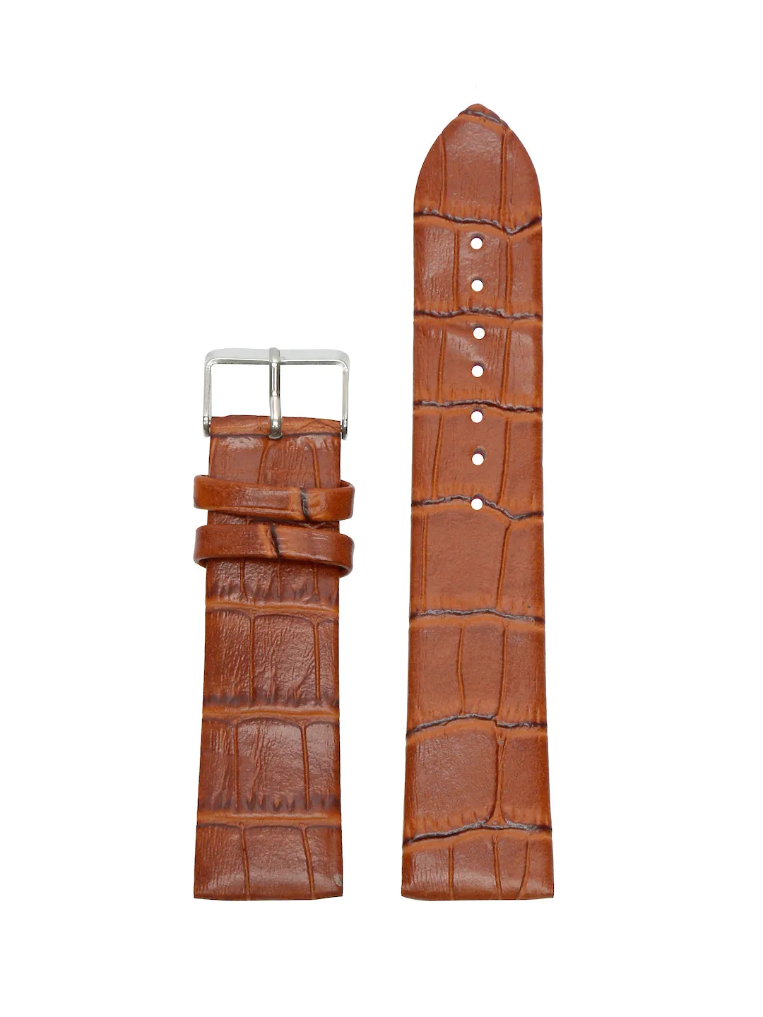 Teakwood Brown Croco Texture Leather 22 MM Watch Strap