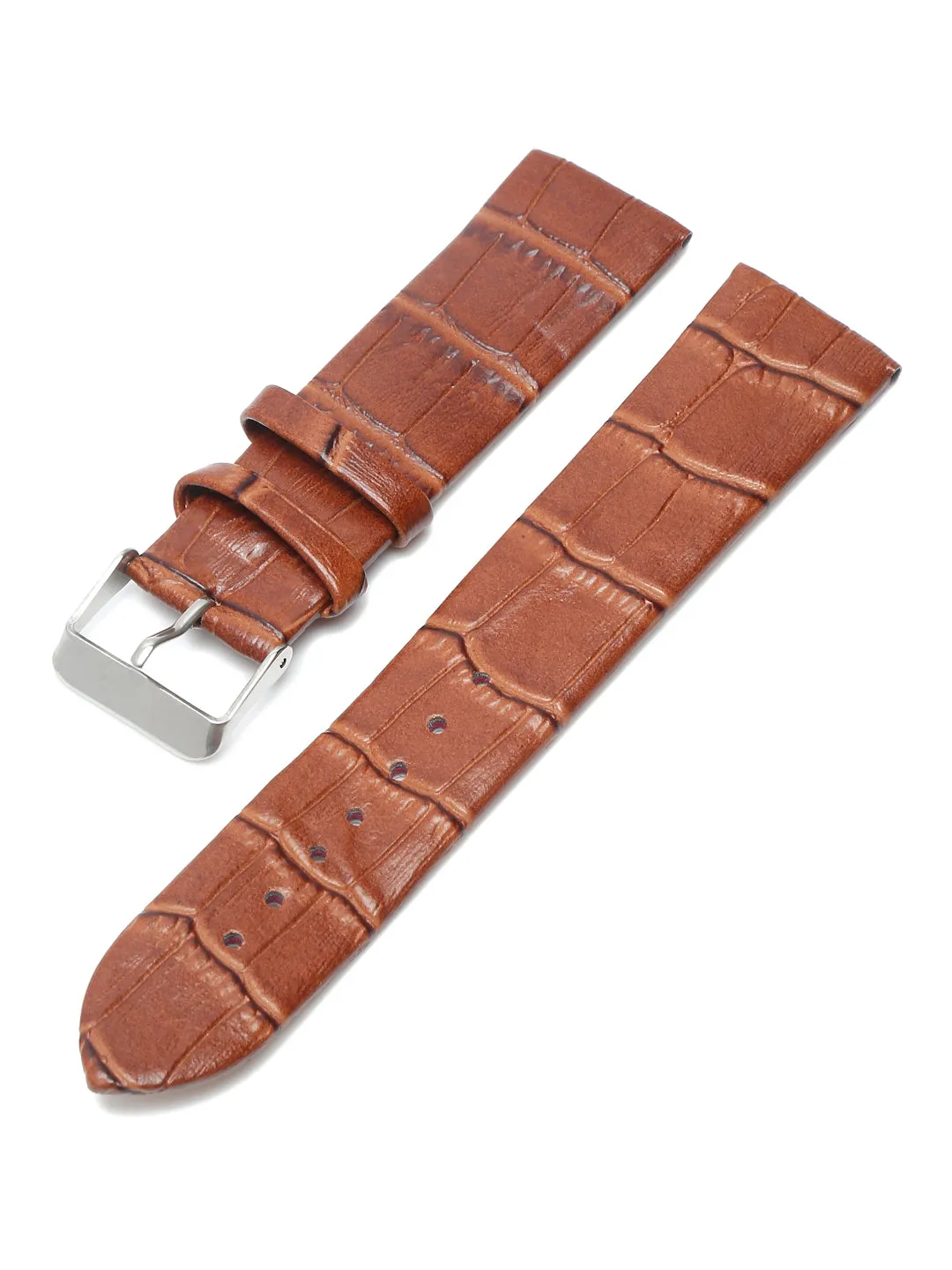 Teakwood Brown Croco Texture Leather 22 MM Watch Strap