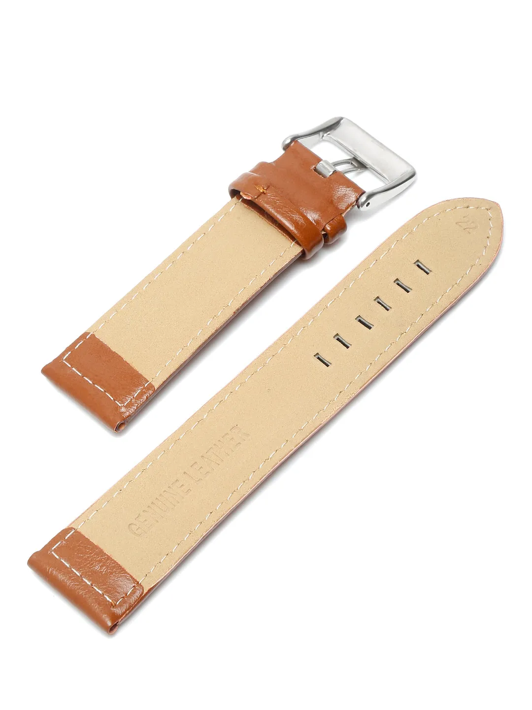Teakwood Brown Leather Casual 22 MM Watch Strap