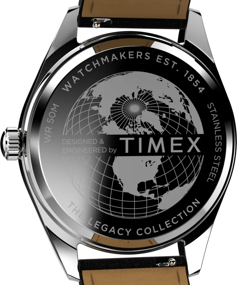 Timex Legacy 41mm Leather Strap Watch - Black
