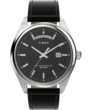 Timex Legacy 41mm Leather Strap Watch - Black
