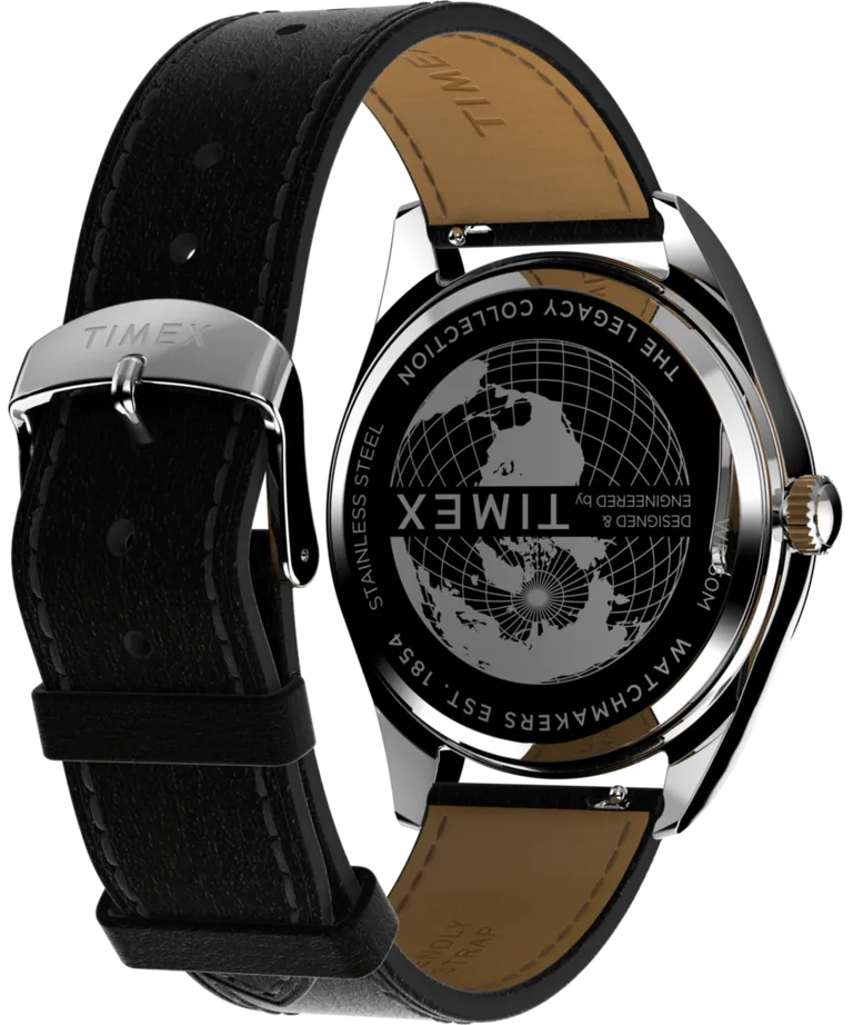 Timex Legacy 41mm Leather Strap Watch - Black