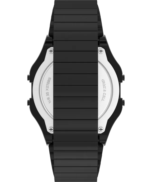 Timex T80 34mm Stainless Steel Expansion Band Watch - Black