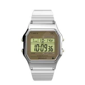 Timex T80 Digital 34mm Stainless Steel Band