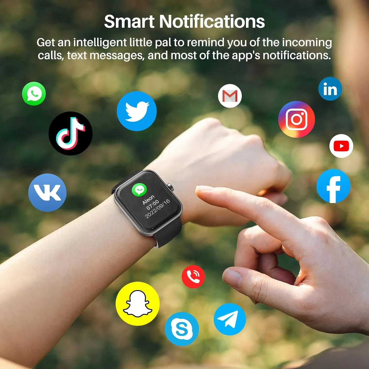 TOZO S2 40mm Mini Smart Watch Alexa Built-in Fitness Tracker with Sleep Monitor 5ATM Waterproof HD Color Touchscreen for Men Women Compatible with iPhone&Android Black