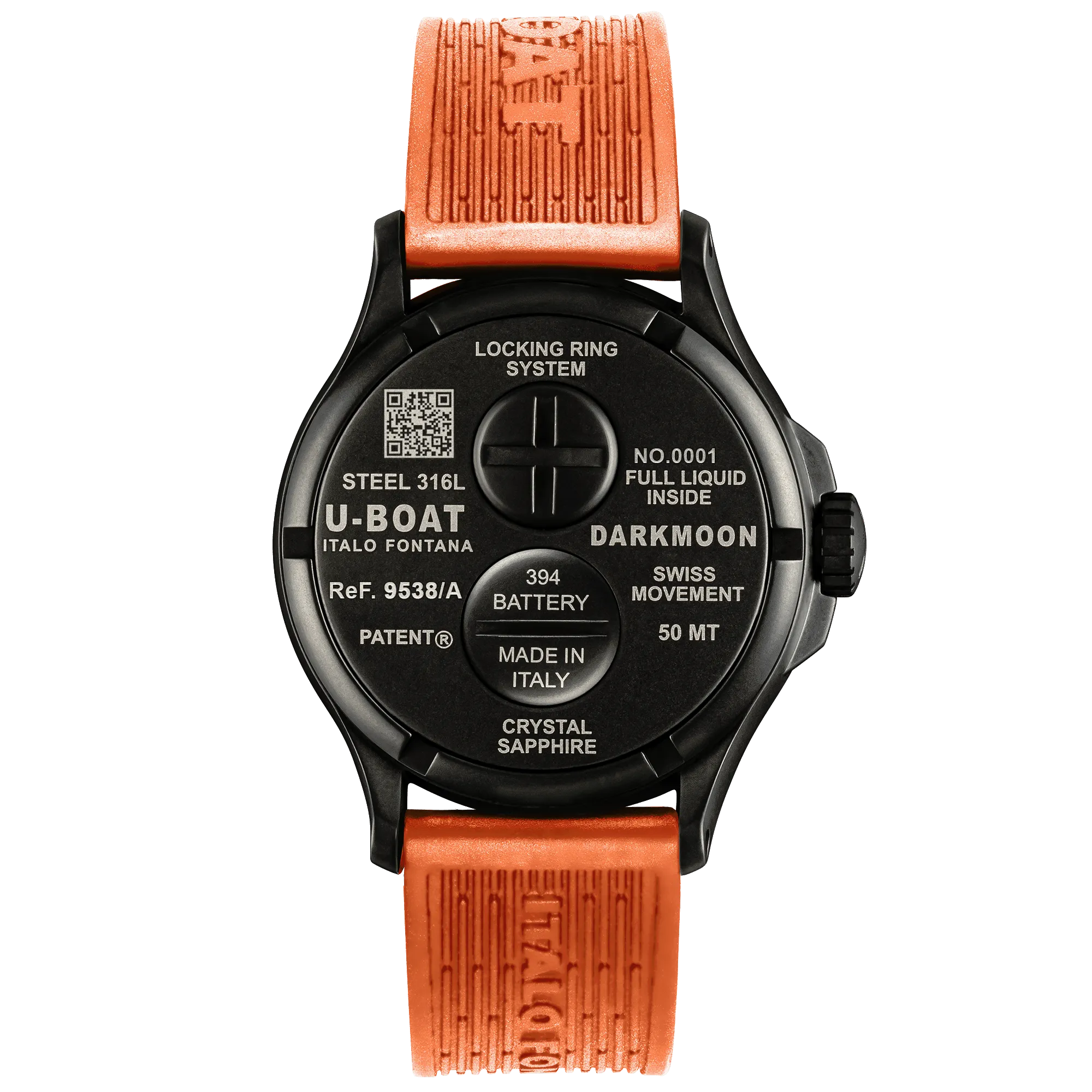 U-Boat Watch Darkmoon 44 Orange Black Curved PVD 9538/A
