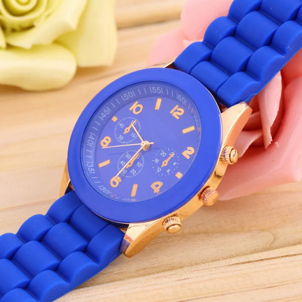Unisex Geneva Casual Watch Women Dress Watch Quartz Military men Silicone watches Unisex Wristwatch Sports watch