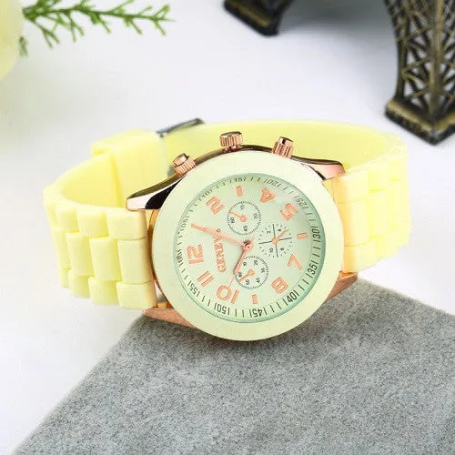 Unisex Geneva Casual Watch Women Dress Watch Quartz Military men Silicone watches Unisex Wristwatch Sports watch