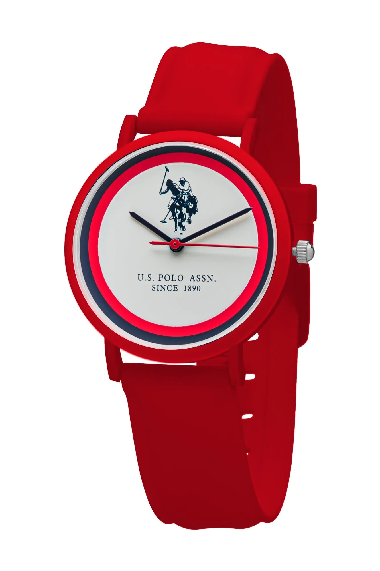 US POLO ASSN. UNISEX SILICONE STRAP WITH S.S. BUCKLE & SOFT TOUCH FINISHING