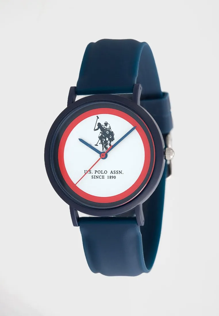 US POLO ASSN. UNISEX SILICONE STRAP WITH S.S. BUCKLE & SOFT TOUCH FINISHING