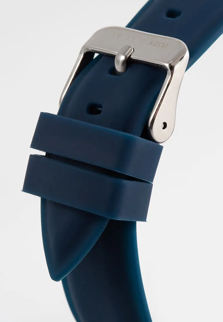 US POLO ASSN. UNISEX SILICONE STRAP WITH S.S. BUCKLE & SOFT TOUCH FINISHING