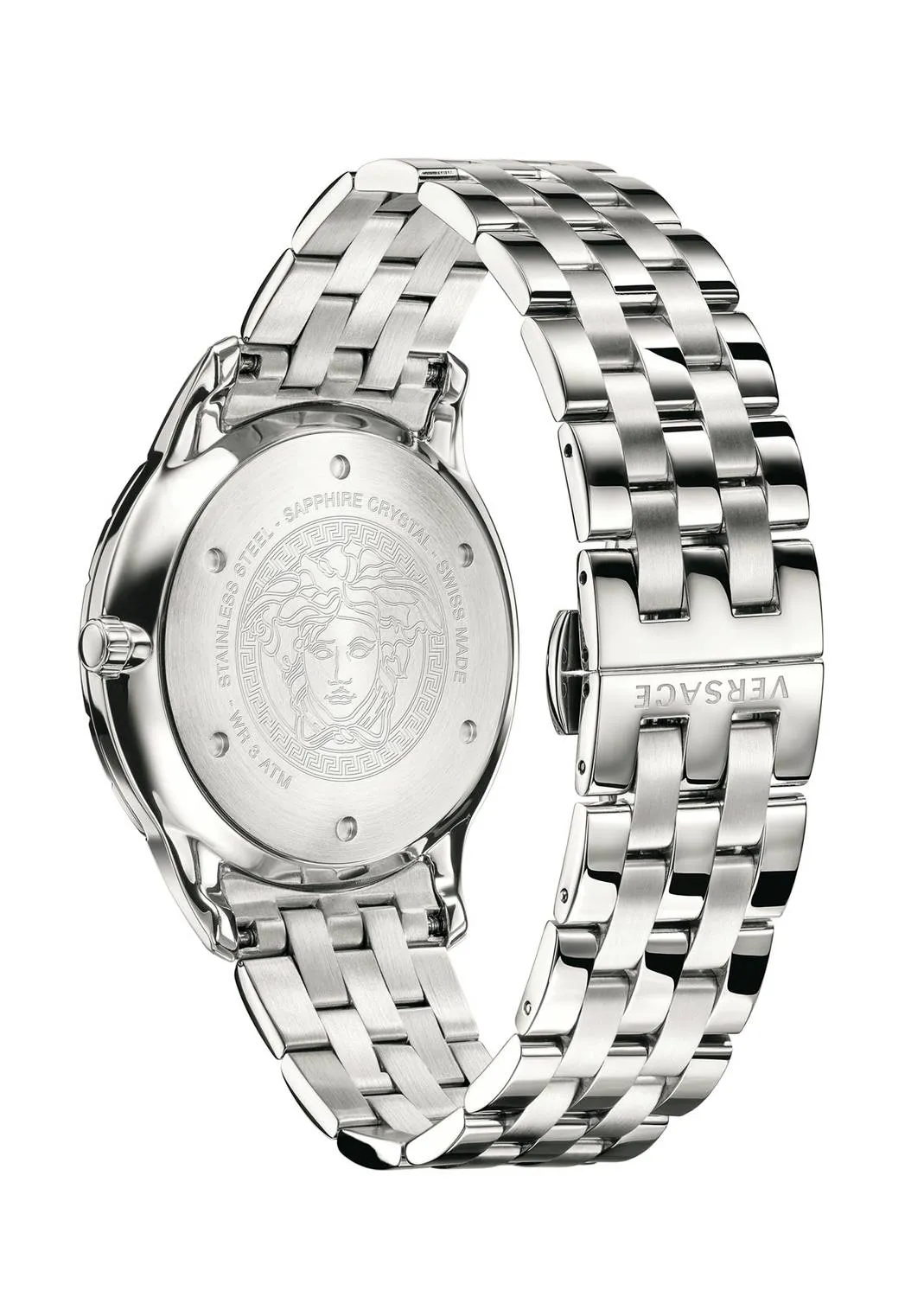Versace Quartz Silver Steel Black Dial Men's Watch VEBK00418