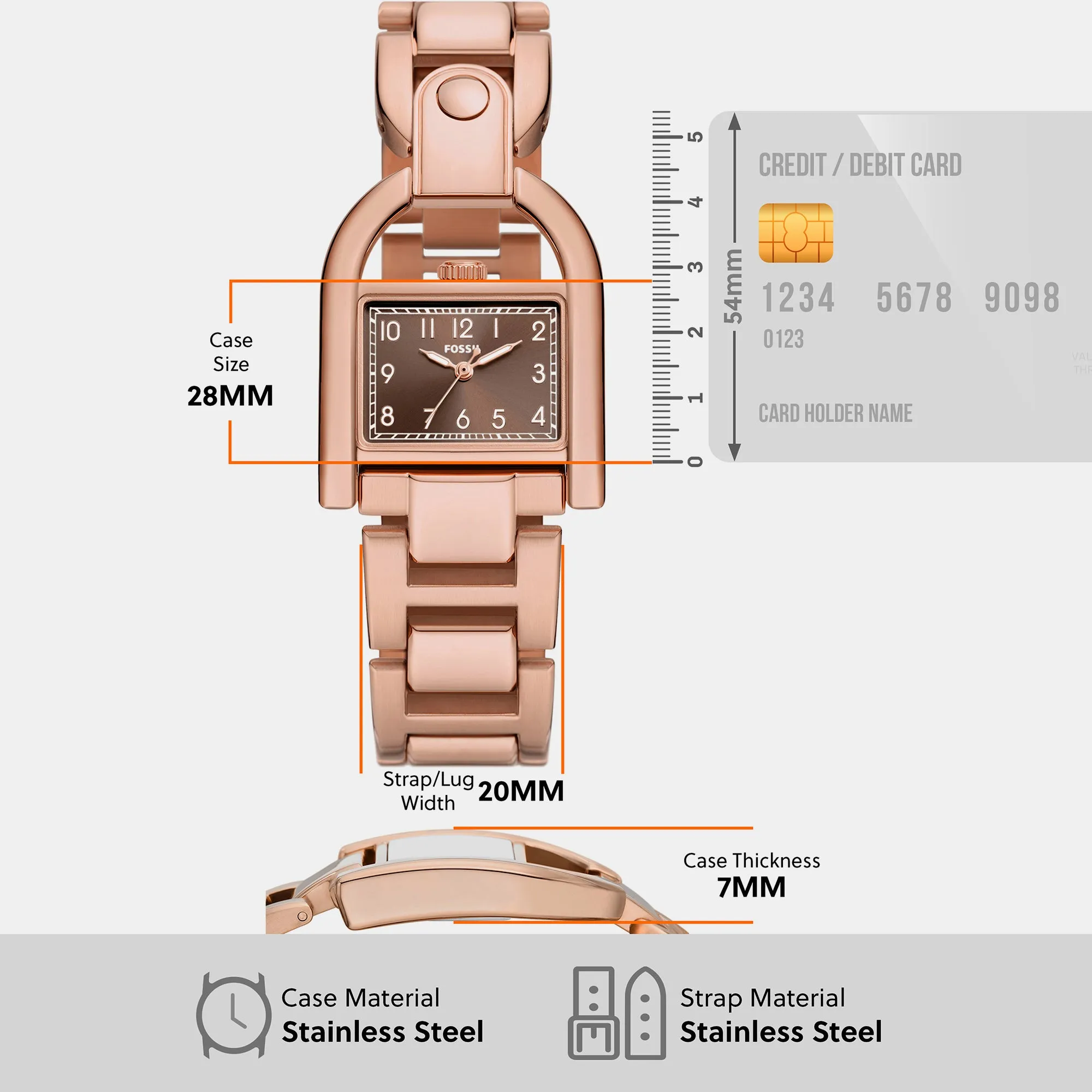 Women's Brown Analog Stainless Steel Watch ES5328