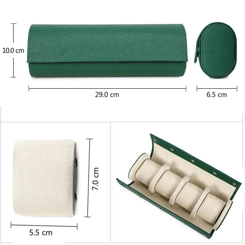 Woosir Trend Leather Watch Case for 4 Watches